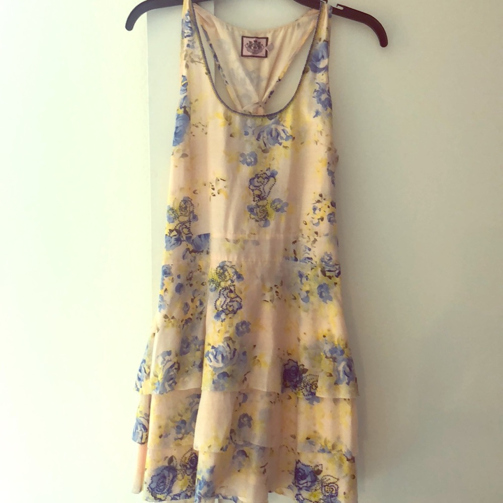 Juice Couture peach and blue tiered dress